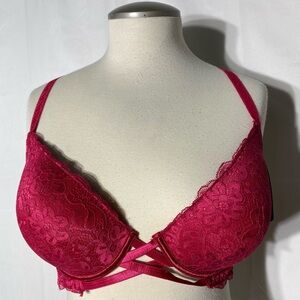Swbreety Red Pink Lace Bra 38C